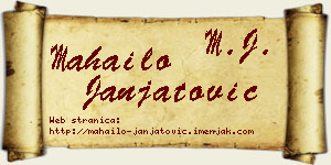 Mahailo Janjatović vizit kartica